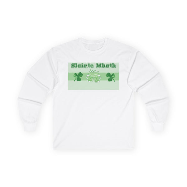 Sláinte Mhath Long Sleeve Tee, Perfect Gift for Beer Lovers, Celebrate with Style, Unisex Shirt for Festivals, Irish Pride Apparel